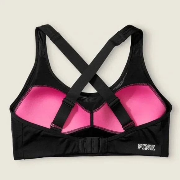 Victoria’s Secret Pink Medium Black mesh Sports Bra - Picture 3 of 7